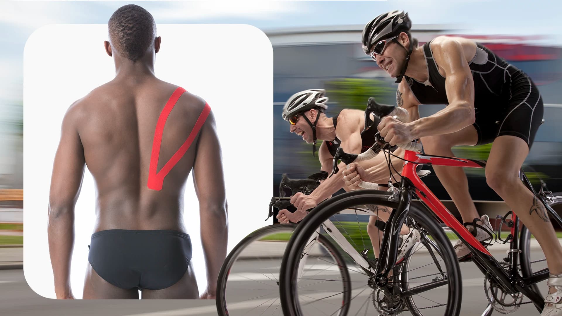 Taping Elastico Applicazione su ciclista