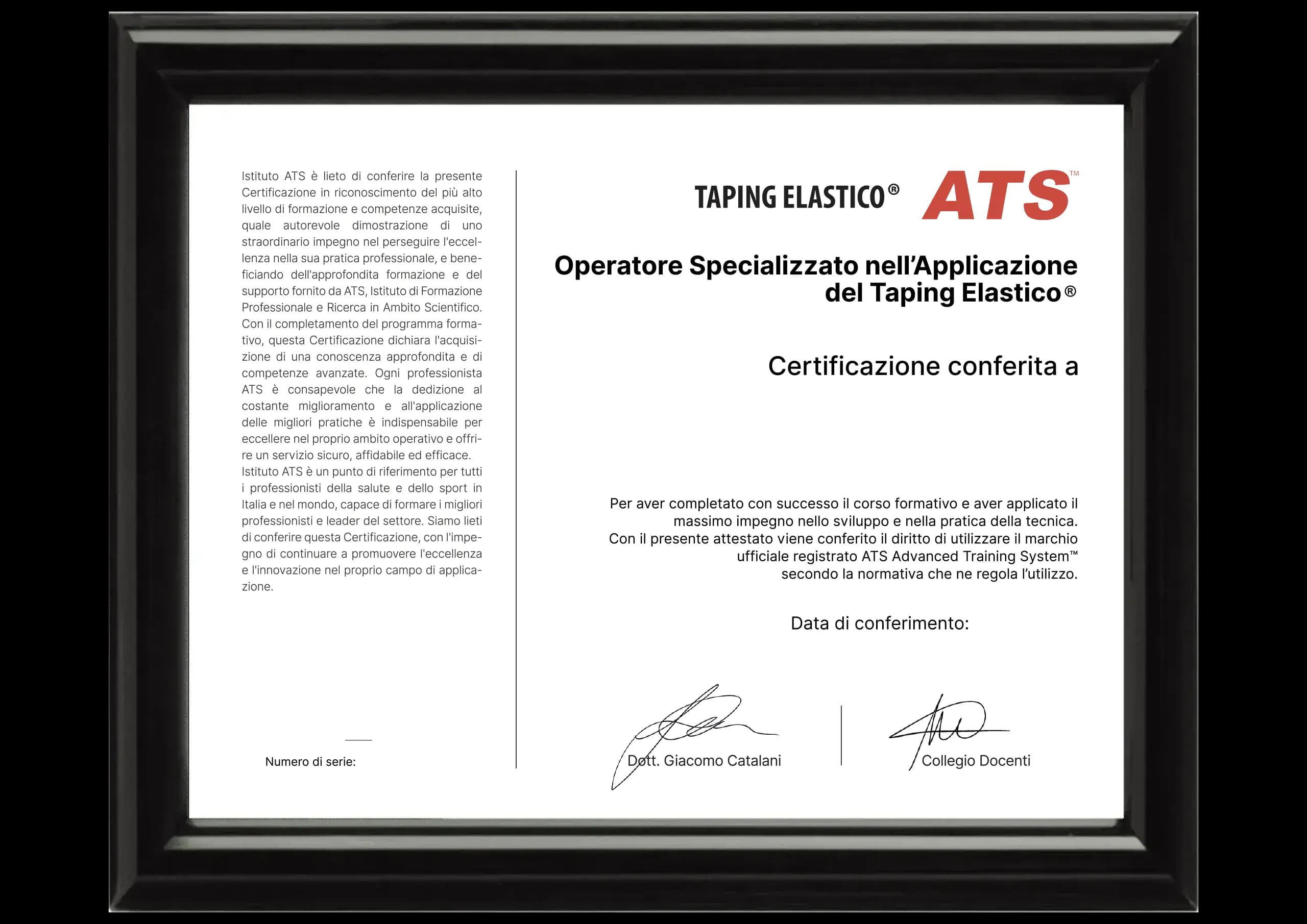 Certificazione ufficiale operatore specializzato nel taping elastico